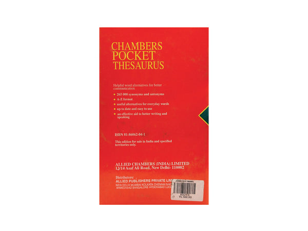 CHAMBERS POCKET THESAURUS, NEW EDITION