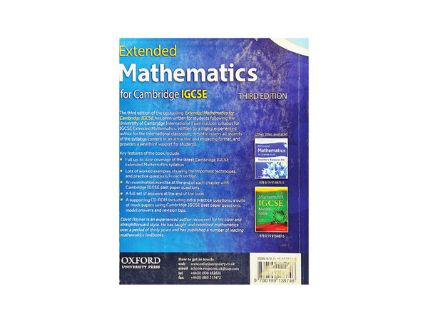 EXTENDED MATHEMATICS FOR CAMBRIDGE IGCSERG STUDENT BOOK (EXTENDED)